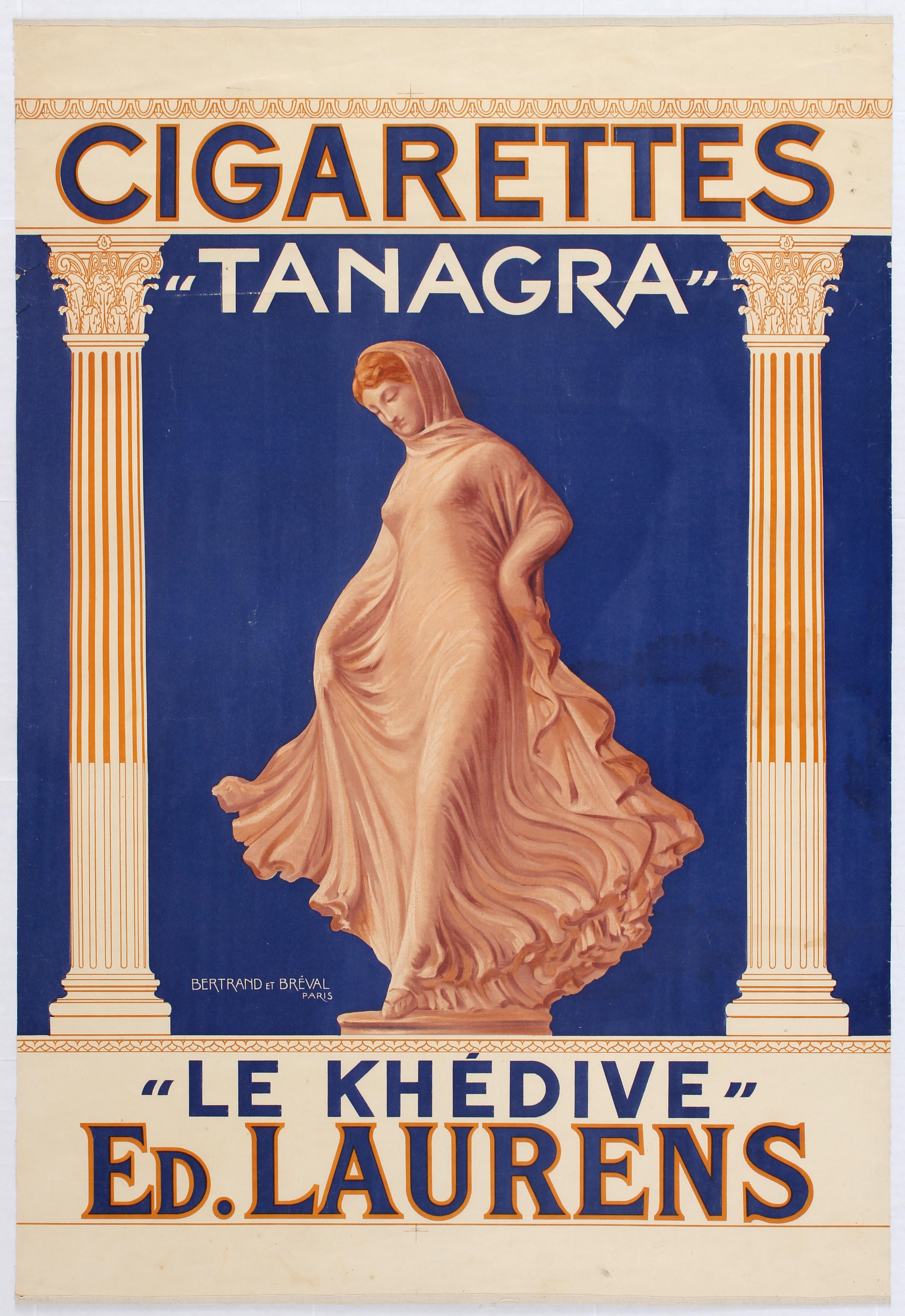 Advertising Poster Cigarettes Tanagra France