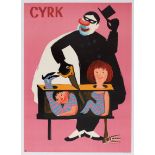 Advertising Poster Polish Circus Cyrk Magician