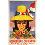 Travel Poster Roquebrune Riviera Cote d'Azur