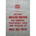 Use Boiled Water WWII Home Front War poster