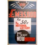 Advertising Poster Malta National Lottery 1973