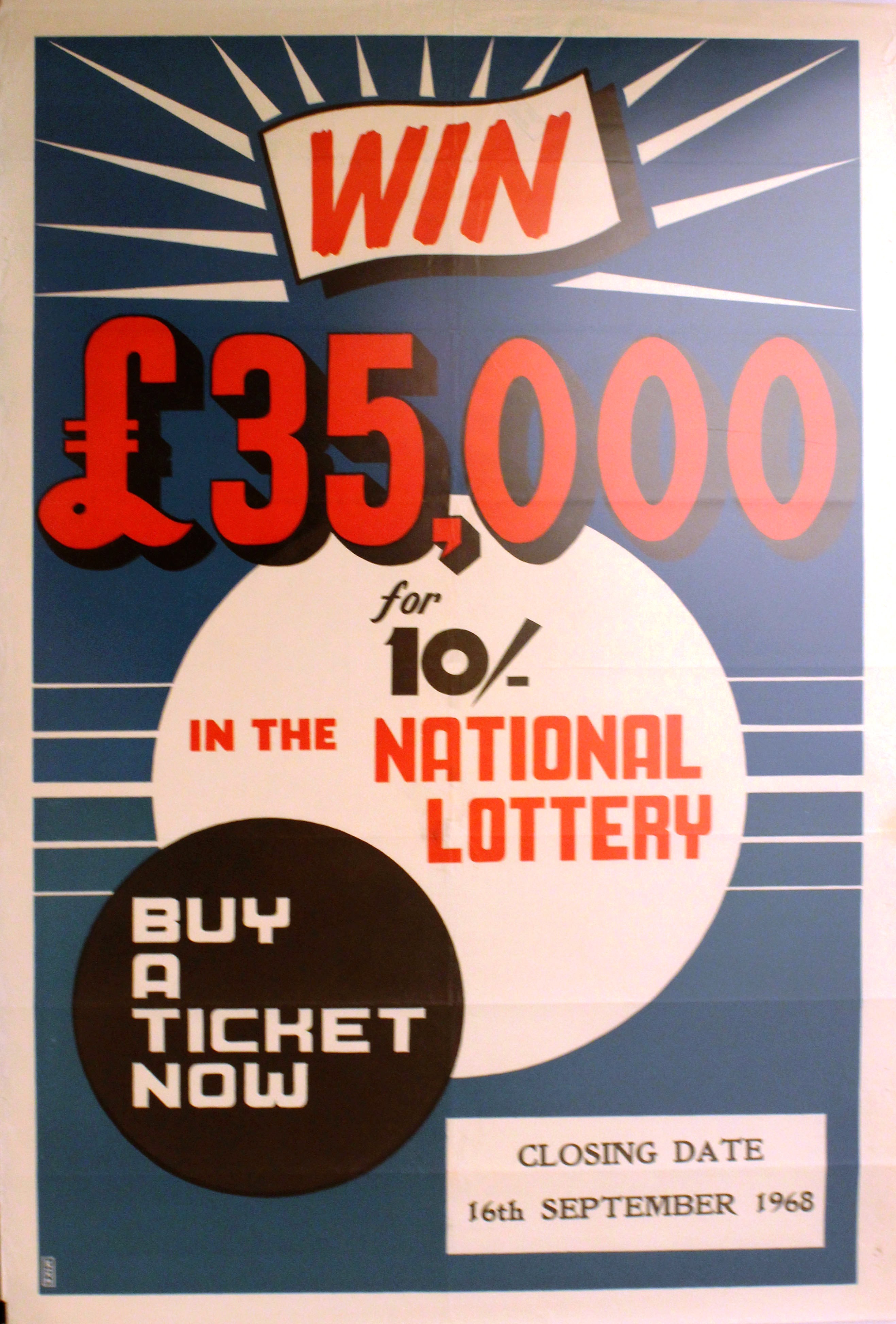 Advertising Poster Malta National Lottery 1968