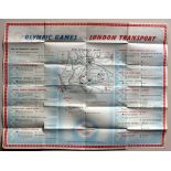 Sport Poster LT 1948 London Olympics Underground Map