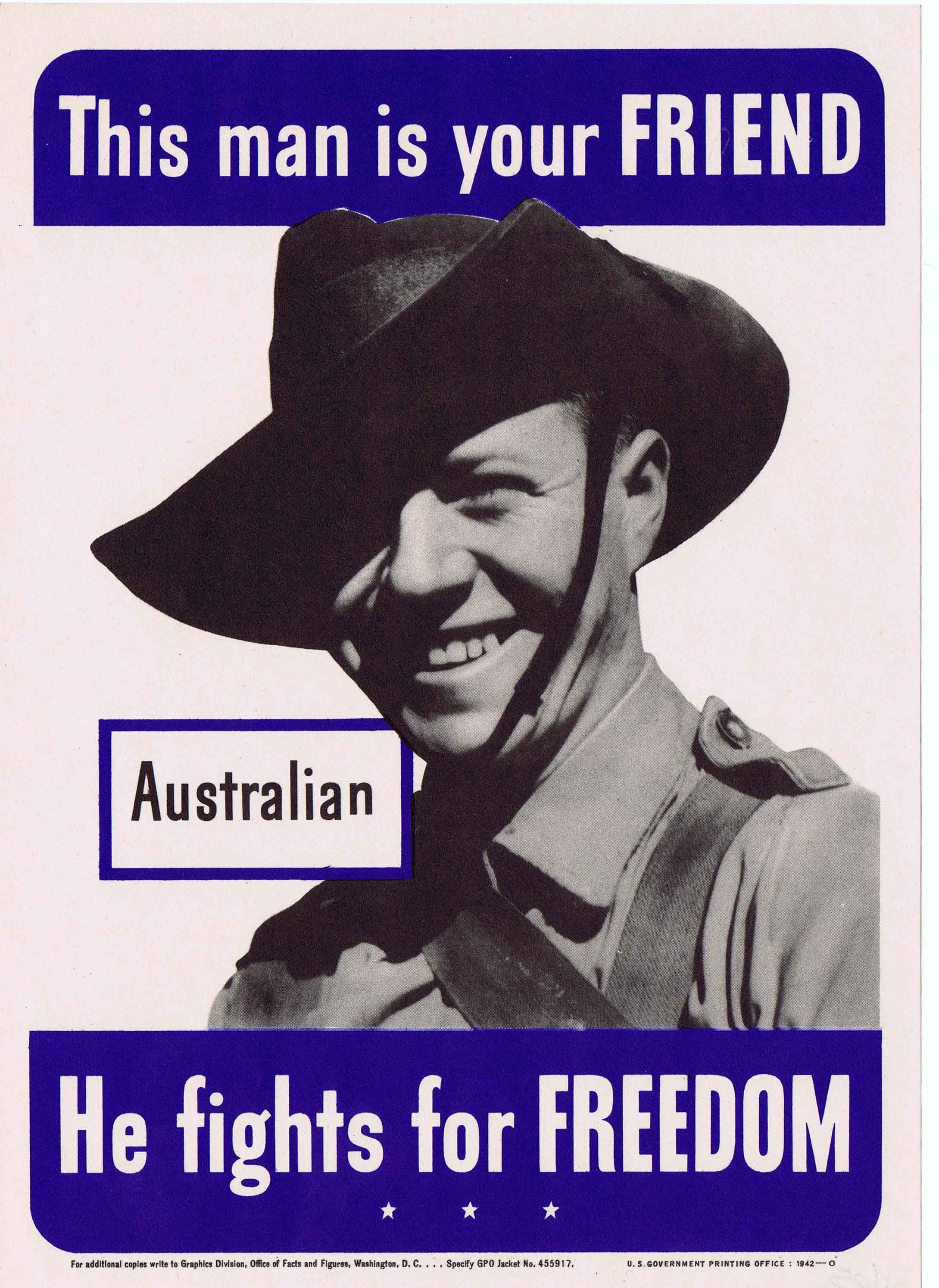 Propaganda Poster This Man is Your Friend USA WWII - Image 2 of 3