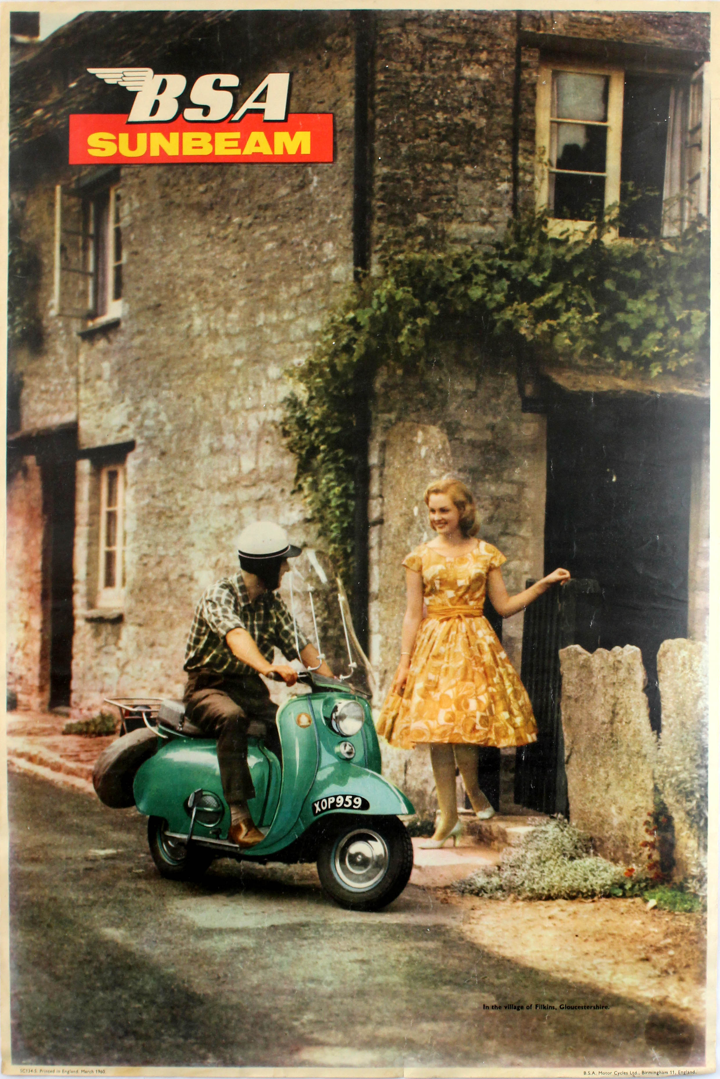 Advertising Poster BSA Sunbeam Scooter