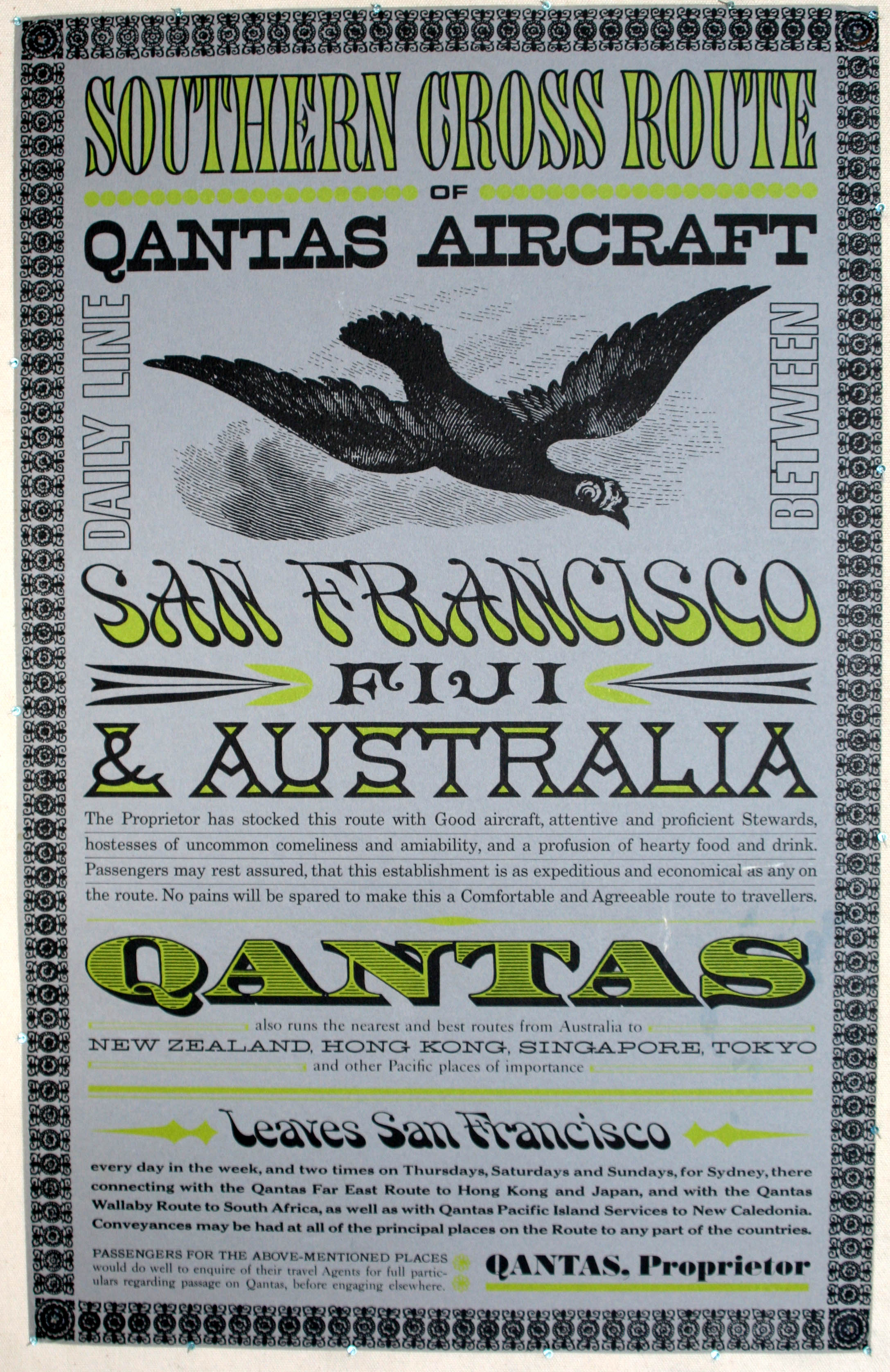 Advertising Posters Qantas - Southern Cross Route