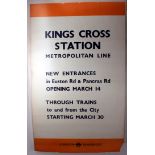 Original London Underground Poster King's Cross WWII