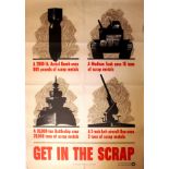 Propaganda Poster Scrap WWII Bomb Tank Ship