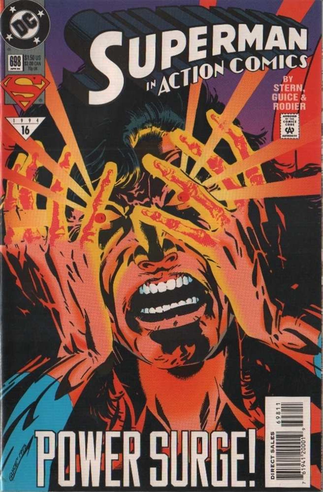Action Comics. DC. Konvolut mit von 5 Heften: Nr. 696, 698, 699, 703 und 704. Erscheinungsjahr 1994. - Image 6 of 7