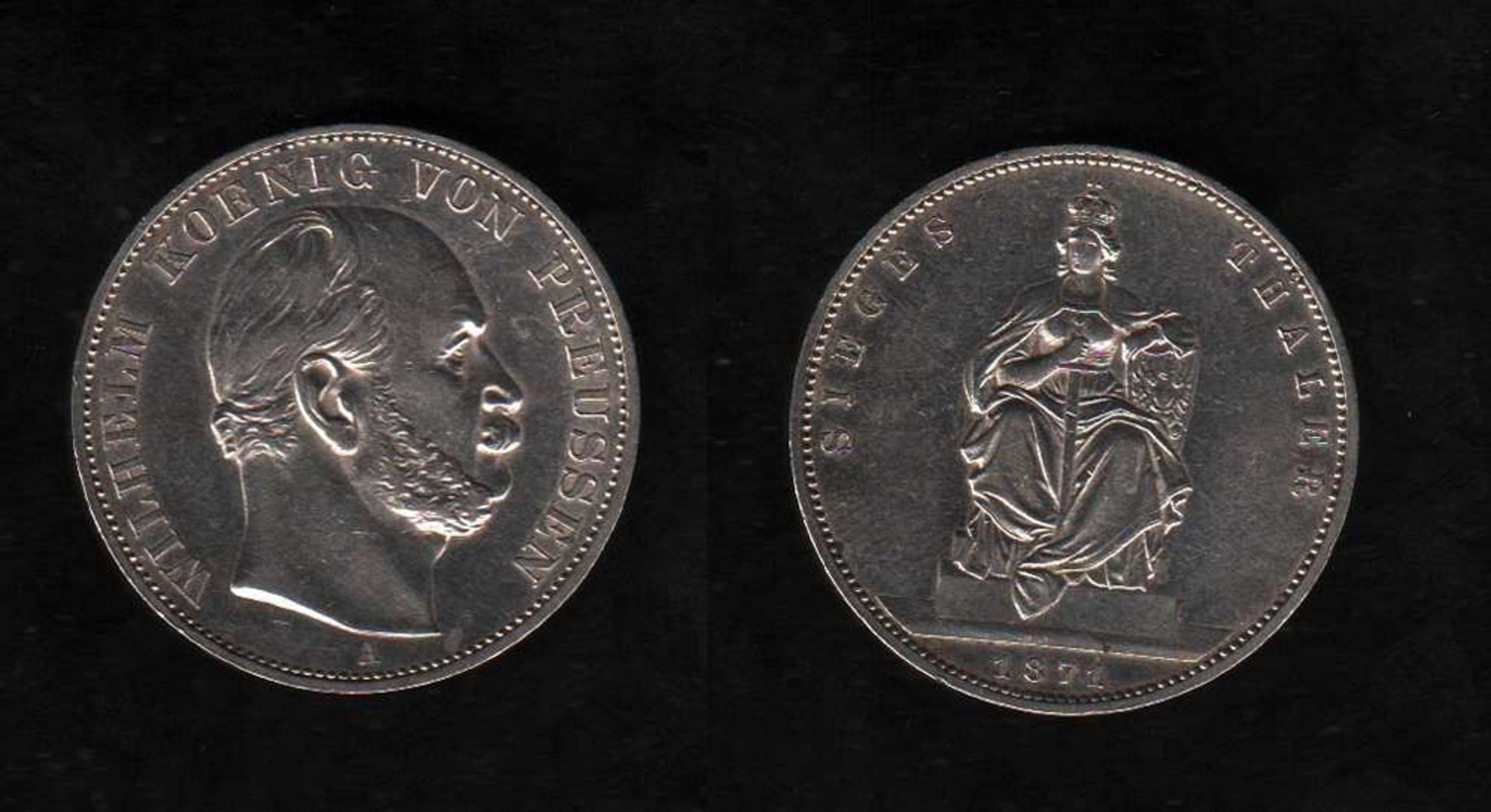 # Preußen. Silbermünze. Siegestaler auf den Sieg gegen Frankreich 1871. Wilhelm I., König von
