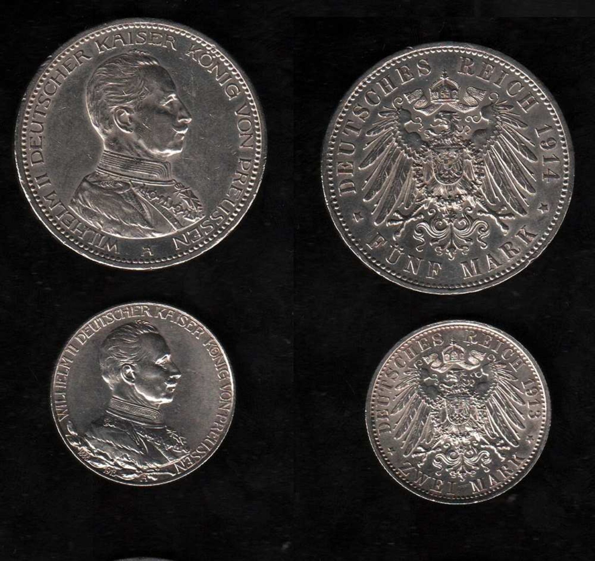 # Deutsches Reich. Silbermünze. 5 Mark. Wilhelm II., Deutscher Kaiser. A 1914. Vorderseite: