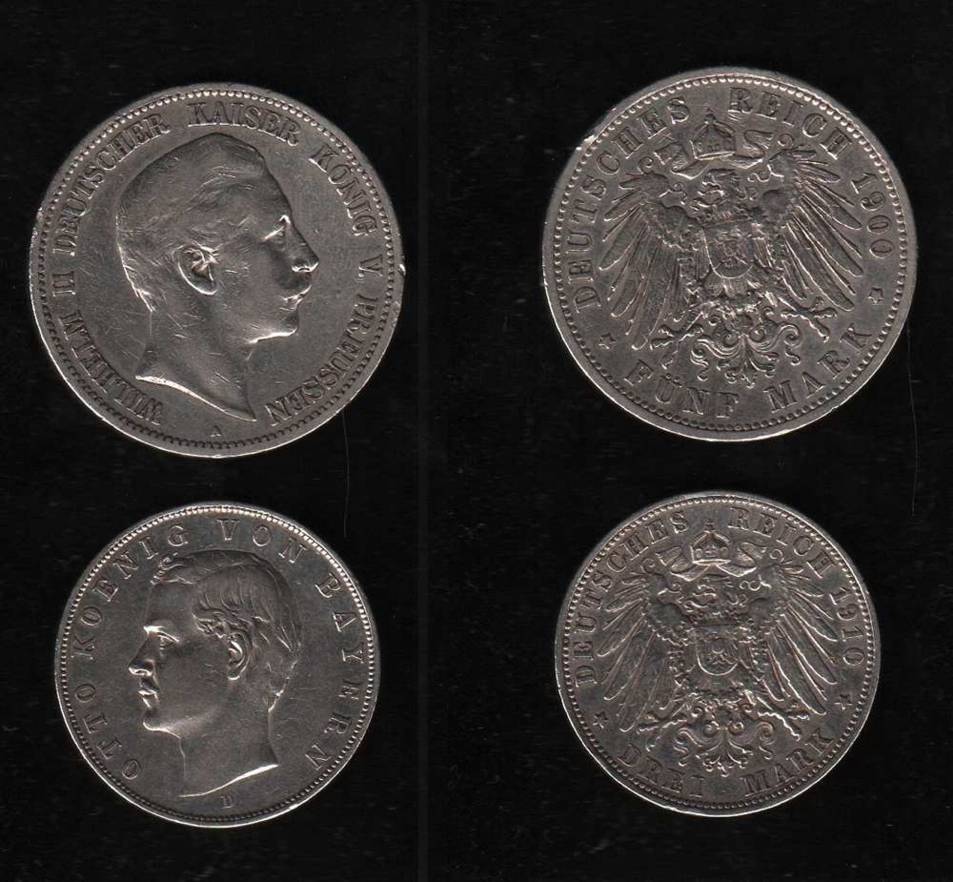 # Deutsches Reich. Silbermünze. 5 Mark. Wilhelm II., Deutscher Kaiser. A 1900. Vorderseite: