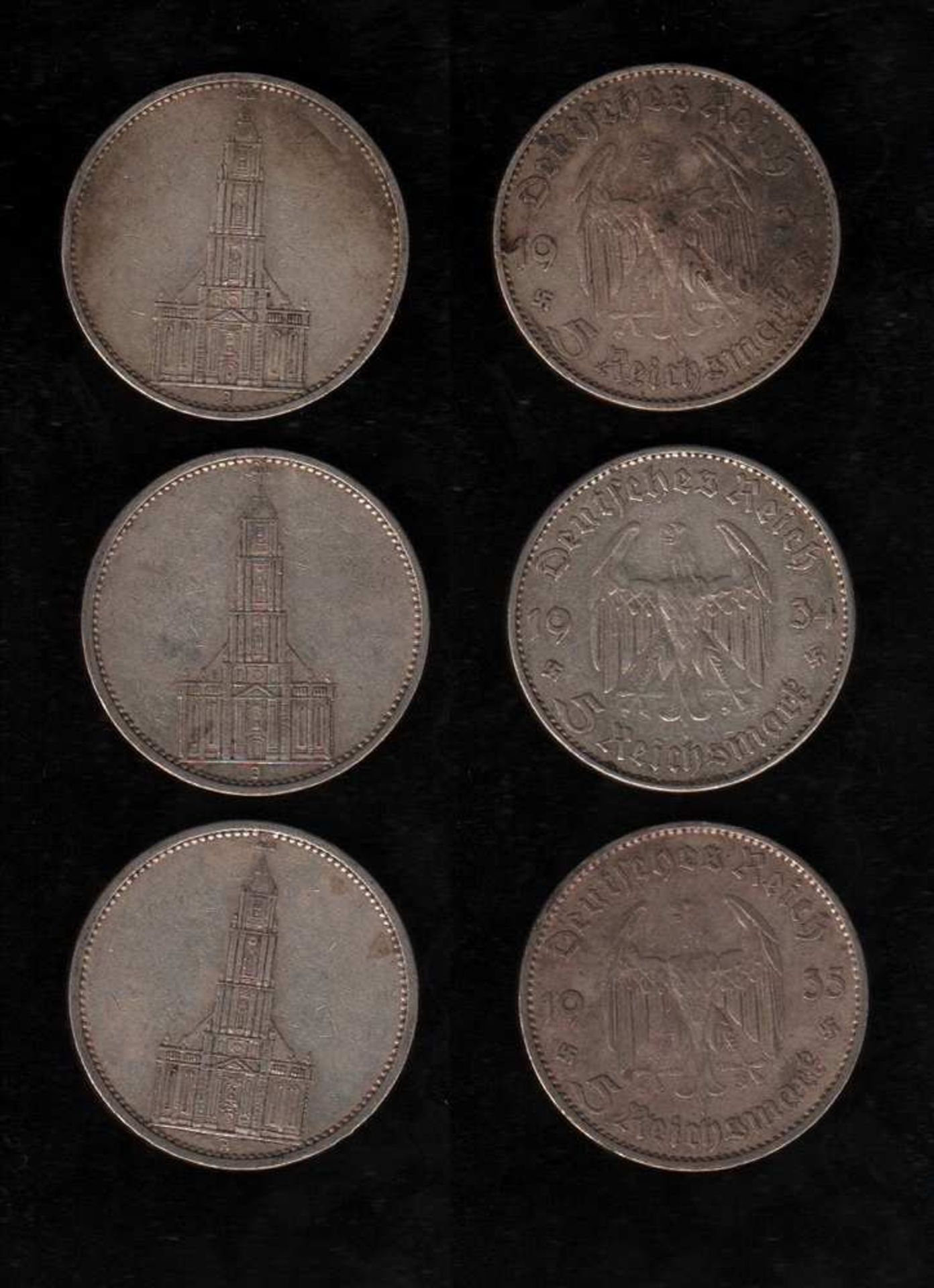 # Deutsches Reich. 55 Silbermünzen zu 5 Reichsmark. Erster Jahrestag Eröffnung des Reichstages. 1934