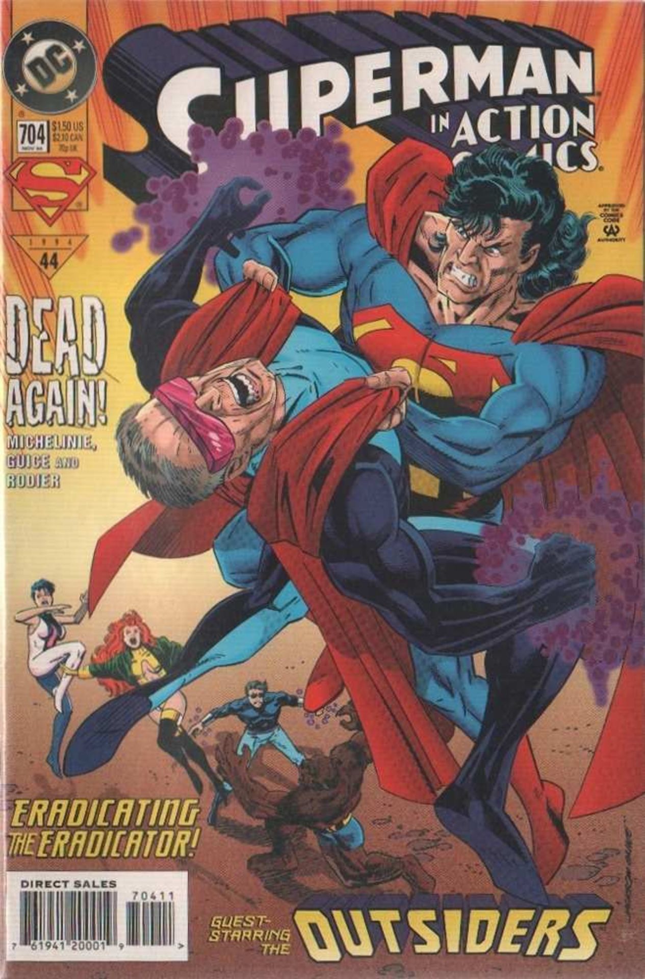 Action Comics. DC. Konvolut mit von 5 Heften: Nr. 696, 698, 699, 703 und 704. Erscheinungsjahr 1994. - Image 3 of 7