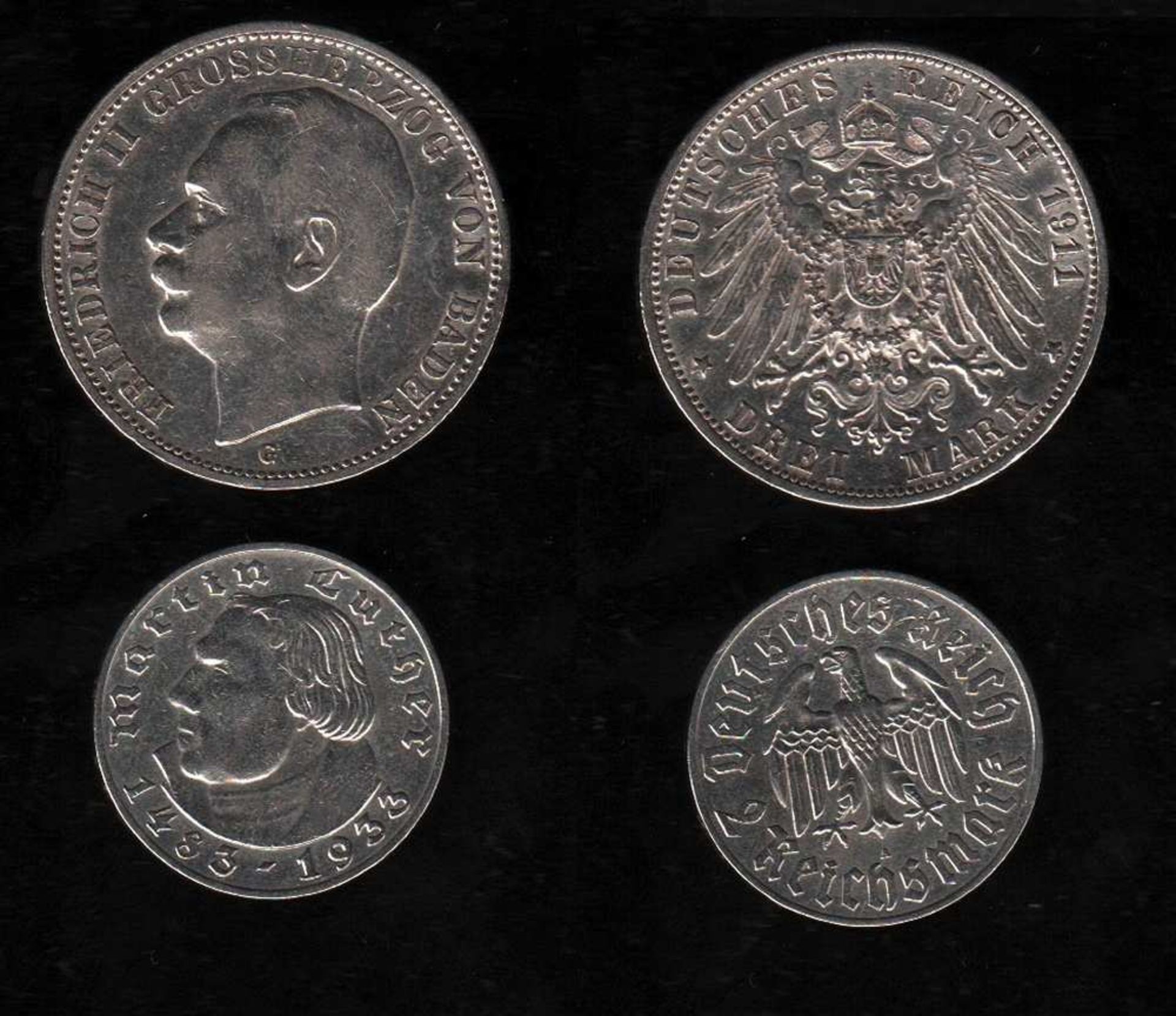 # Deutsches Reich. Silbermünze. 2 Reichsmark. 450. Geburtstag von Martin Luther. A 1933.