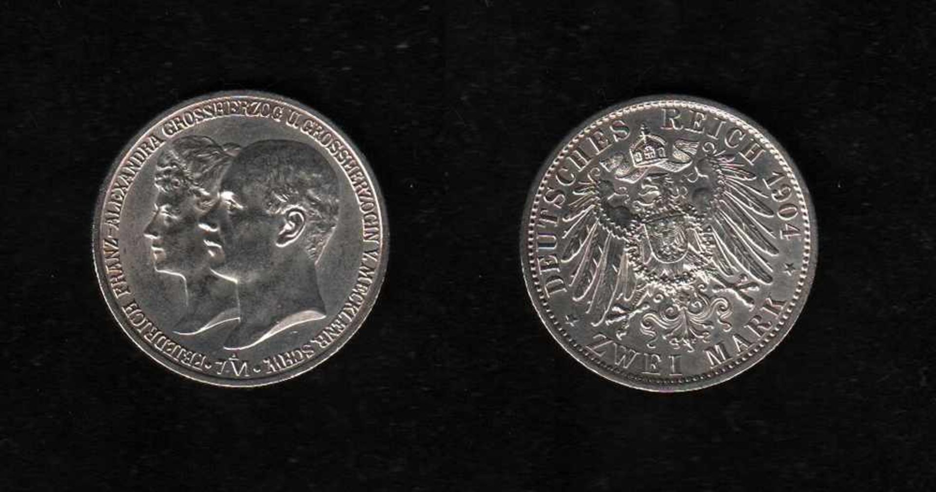 # Deutsches Reich. Silbermünze. 2 Mark. Zur Hochzeit Friedrich Franz IV. von Mecklenburg -