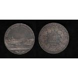 # Frankfurt am Main. Silbermünze. 3 1/2 Gulden - 2 Taler. 1841. Vorderseite: Ansicht der Stadt