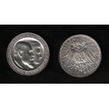 # Deutsches Reich. Silbermünze. 3 Mark. Wilhelm II. und Charlotte von Württemberg, zur Silbernen