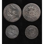 # Deutsches Reich. Silbermünze. 2 und 5 Mark. 200 Jahre Königreich Preußen. 1901. Vorderseite: