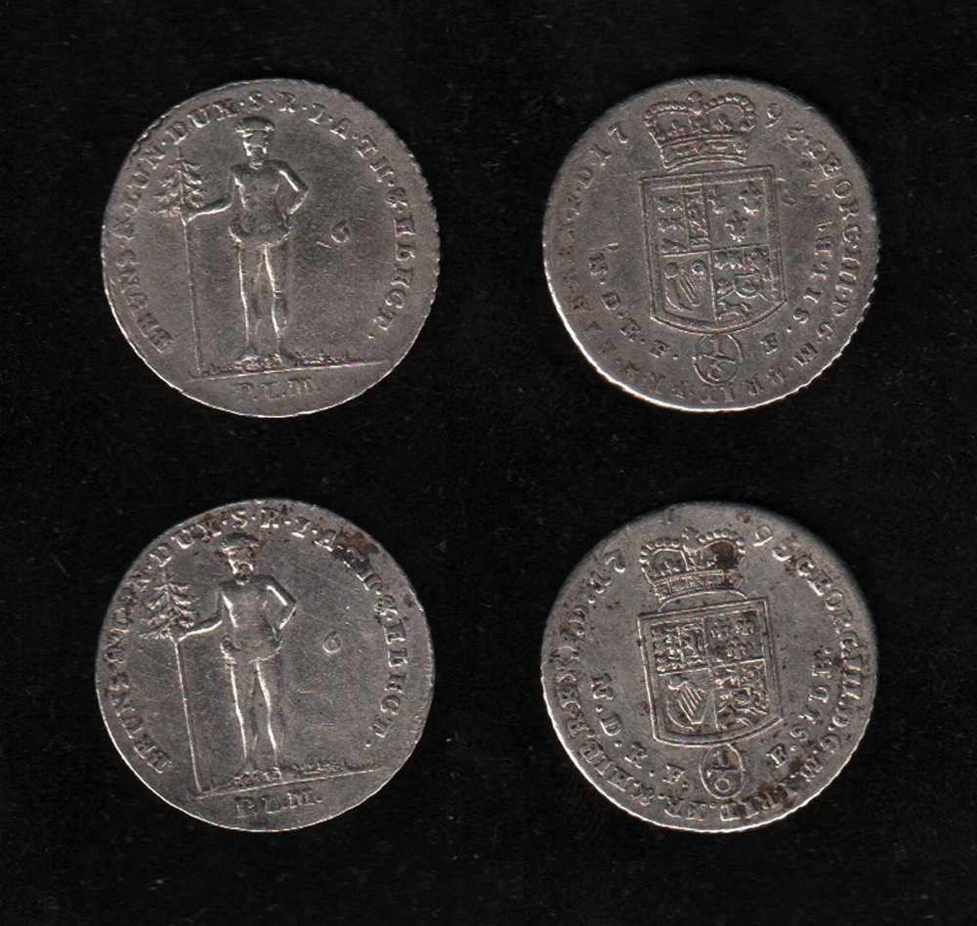 # Hannover. 2 Feinsilbermünzen zu 1 / 6 Taler. Georg III., König von Großbritannien und Kurfürst,