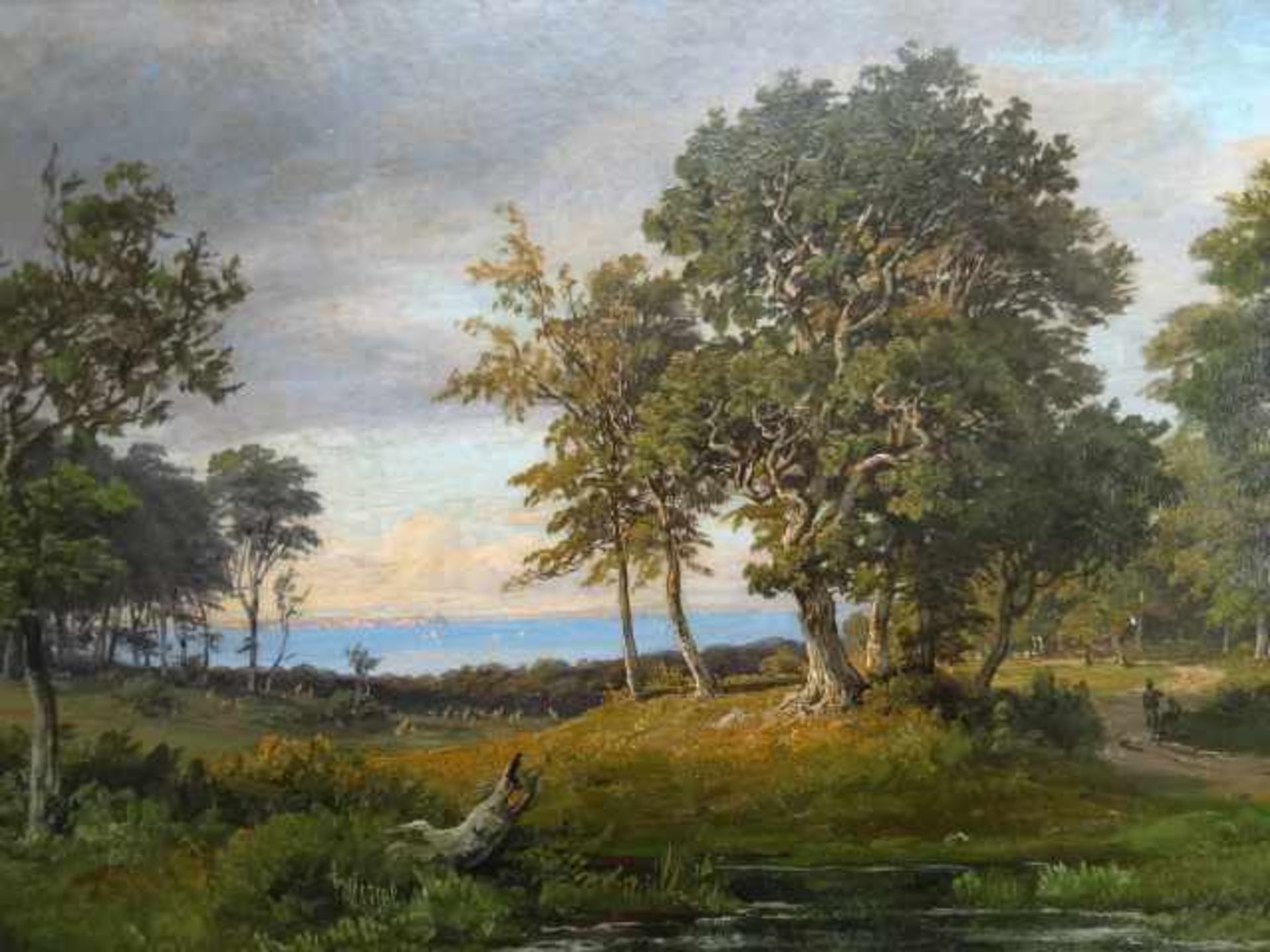 Buntzen, Heinrich (?) (Kiel 1803 - 1892 Kopenhagen). Ansicht auf Öresund vom Hirschpark in - Bild 2 aus 4