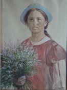 Nöbbe, Johann Jacob Carl (Flensburg 1850 - 1919). Tochter Elsa. Aquarell und Deckfarben auf