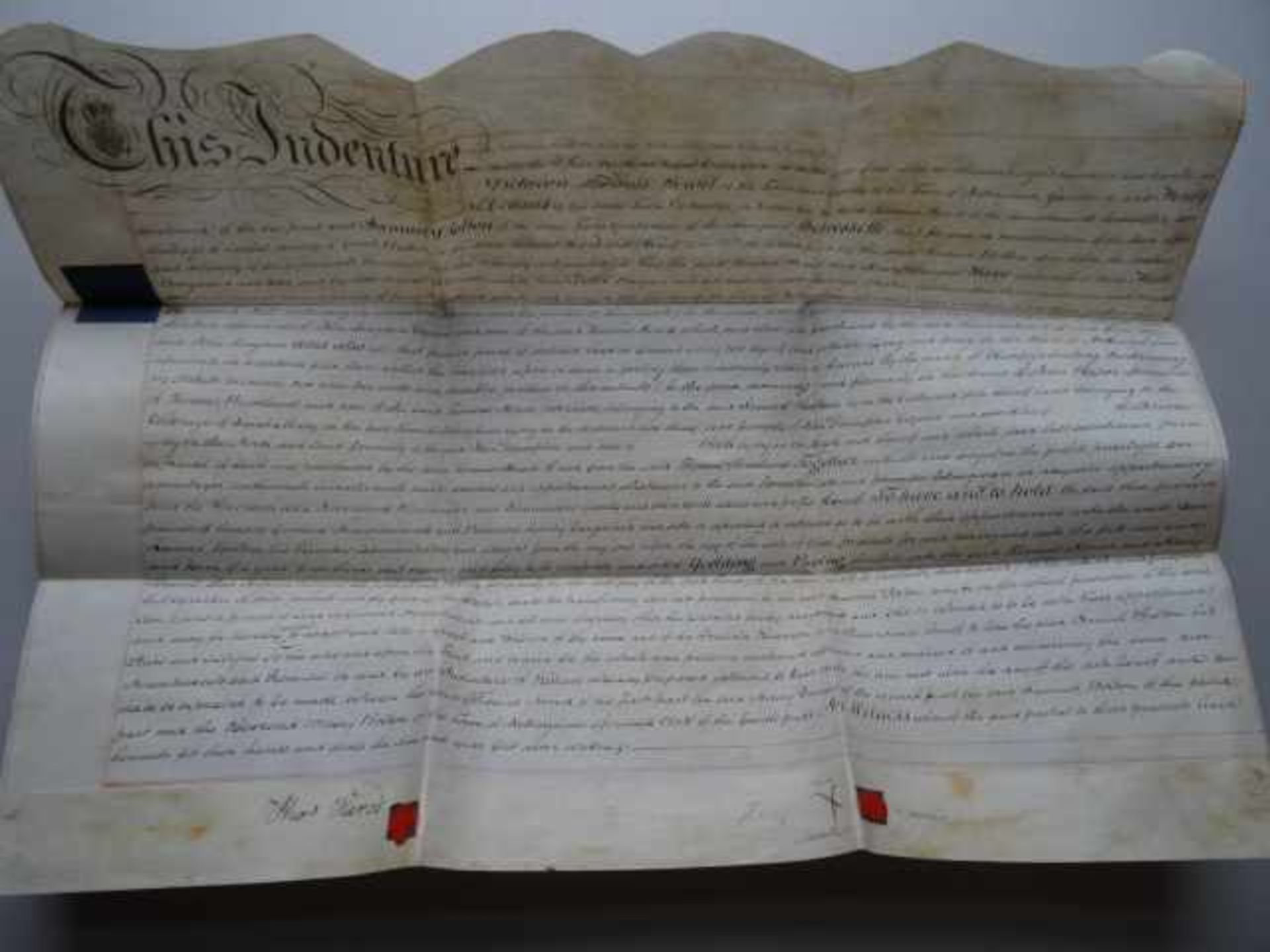 Großbritannien.- Handschriftlicher Mietvertrag zwischen Thomas Herod und Henry Denis für Richmond