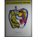 Lichtenstein, Roy (Manhattan 1923 - 1997). Brushstroke Apple. Farb. Offsetlithographie von 1981.