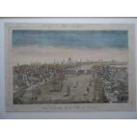 London.- Vue Générale de la Ville de Londres. Altkol. Guckkastenkupfer. Paris, Daumont, um 1800.
