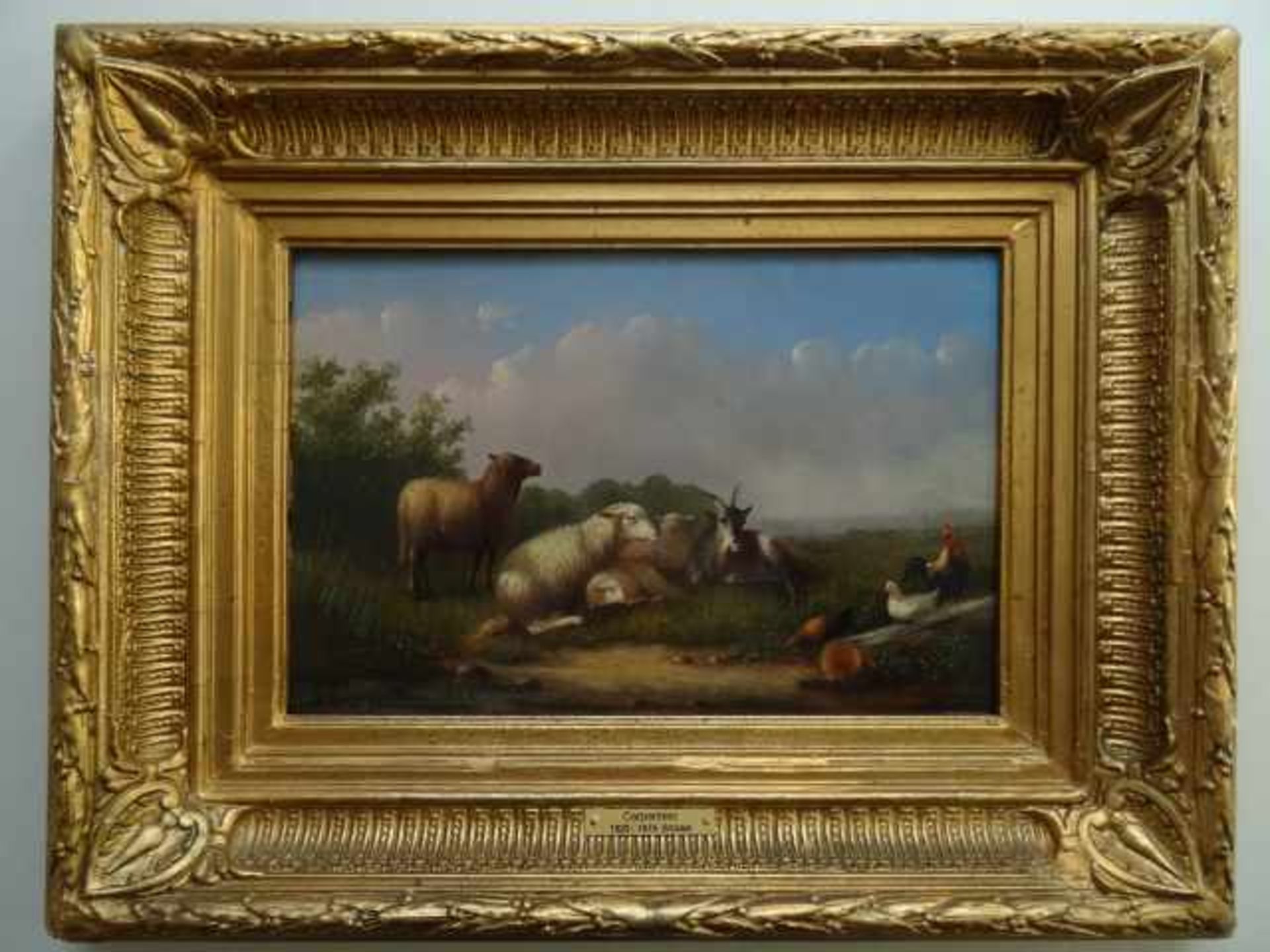 Carpentero, Henry Josef Gommarus (Brüssel 1820 - 1874). Ruhende Weidetiere. Öl auf Holz. 1872. Unten - Bild 2 aus 4