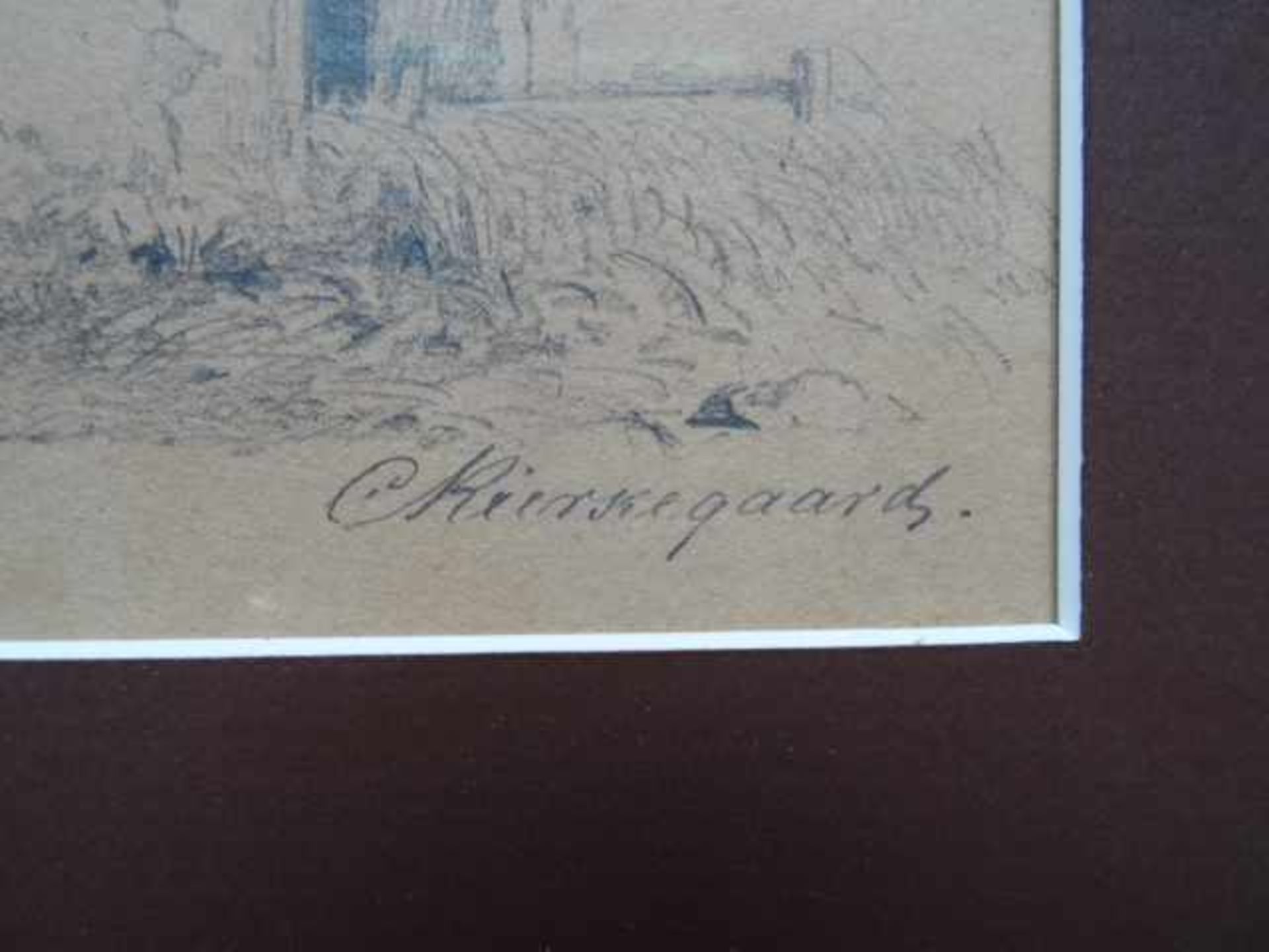 Kierkegaard, Niels Christian (Kopenhagen 1806 - 1882). Landschaft mit Baum und Haus. - Bild 3 aus 4