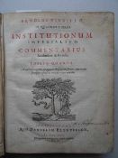 Recht.- Vinnius, A. Institutionum imperialium commentarius Academicus & Forensis. 4. Aufl. 4 Tle. in