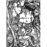 Dürer, Albrecht (Nürnberg 1471 - 1528). Der Heilige Hieronymus in der Felsgrotte. Orig.-
