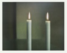 Richter, Gerhard (Dresden 1932). Zwei Kerzen, 1982. Farb. Offsetdruck. Plakat zur Ausstellung '