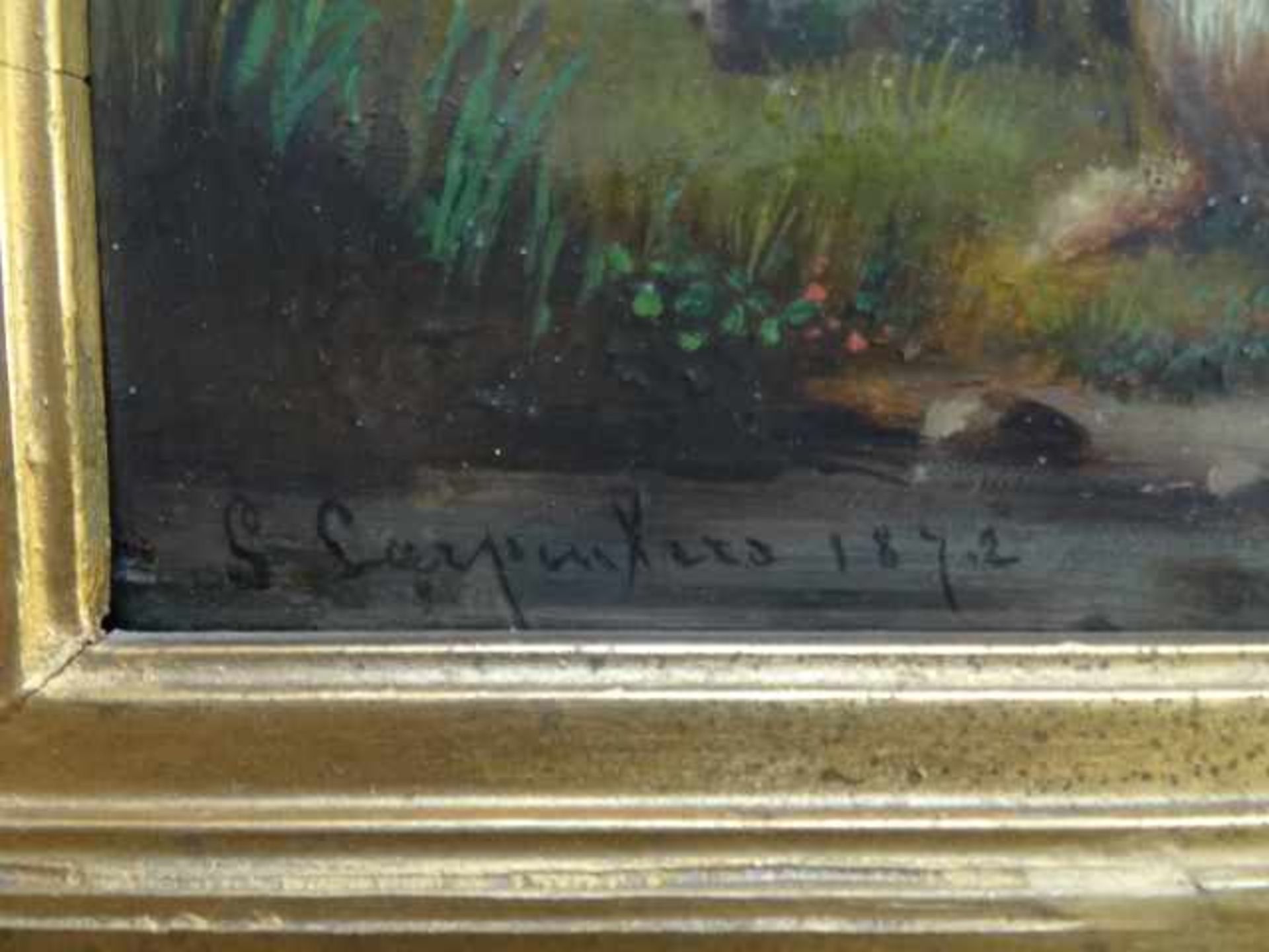 Carpentero, Henry Josef Gommarus (Brüssel 1820 - 1874). Ruhende Weidetiere. Öl auf Holz. 1872. Unten - Bild 3 aus 4