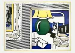 Lichtenstein, Roy (Manhattan 1923 - 1997). Two Paintings: Green Lamp. Farboffset von 1986. Signiert.
