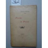 Pressendrucke.- Wilde, O. Poems in Prose. Paris, Privatdruck, 1905. 2 Bll., 38 S., 1 w. Bl. OEngl.-