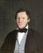 Exner, Johan Julius (Kopenhagen 1825 - 1910). Herrenporträt. Öl auf Leinwand. Um 1850. Unten