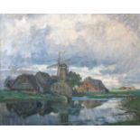 Eckener, Alexander (Flensburg 1870 - 1944 Abtsgemünd). Mühle. Öl auf Leinwand. Um 1910. Unten