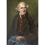 Anonym.- Porträt eines älteren Herren. Öl auf Leinwand. (Um 1800). 80 x 59 cm. Im schwarzen Rahmen