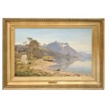 Kieldrup, Anton Edvard. (Hadersleben 1826 - 1869 Kopenhagen). Bergsee (in Tirol?). Öl auf Leinwand