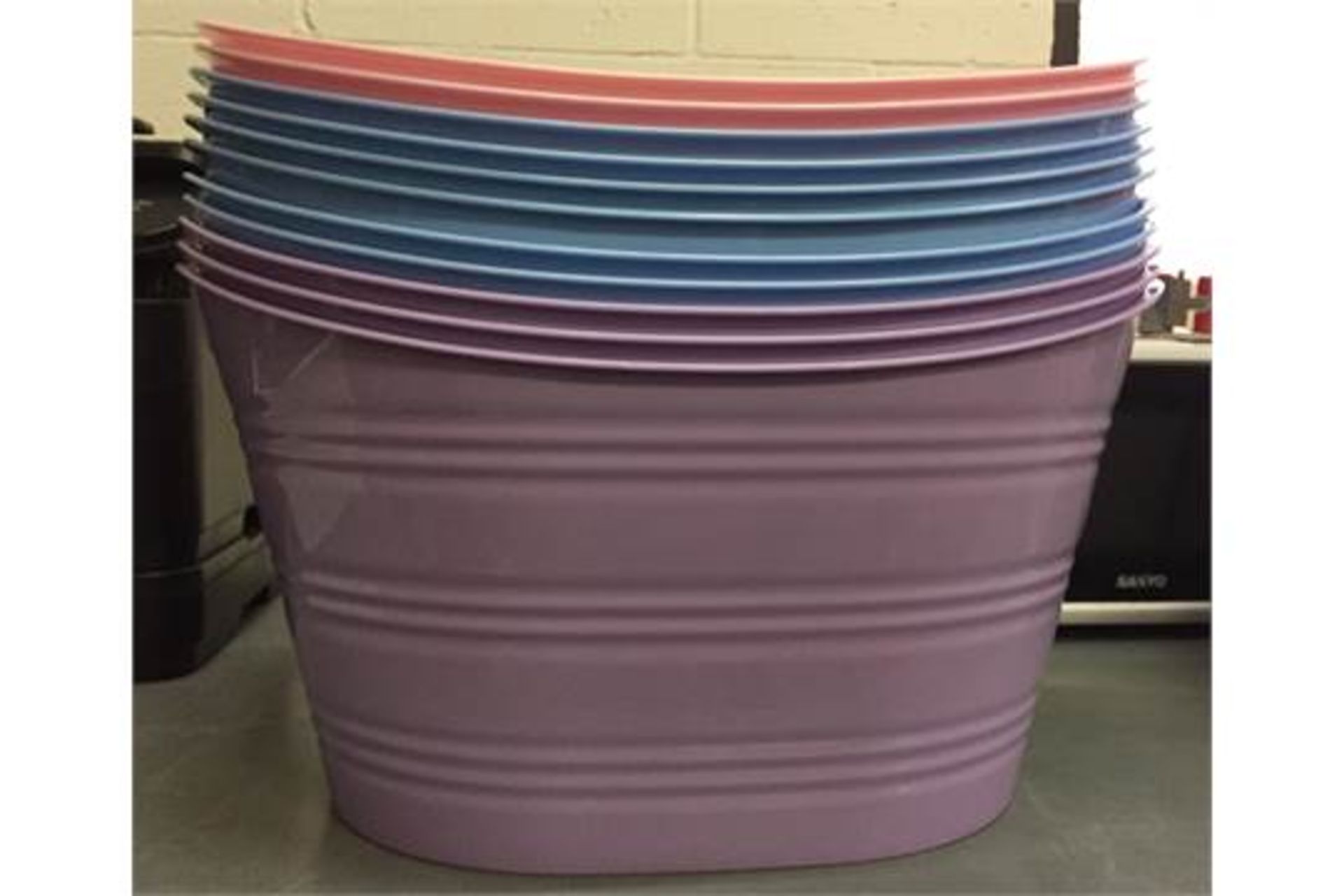 12 x Creative Storage Bins Purple, Pink, Blue Lot