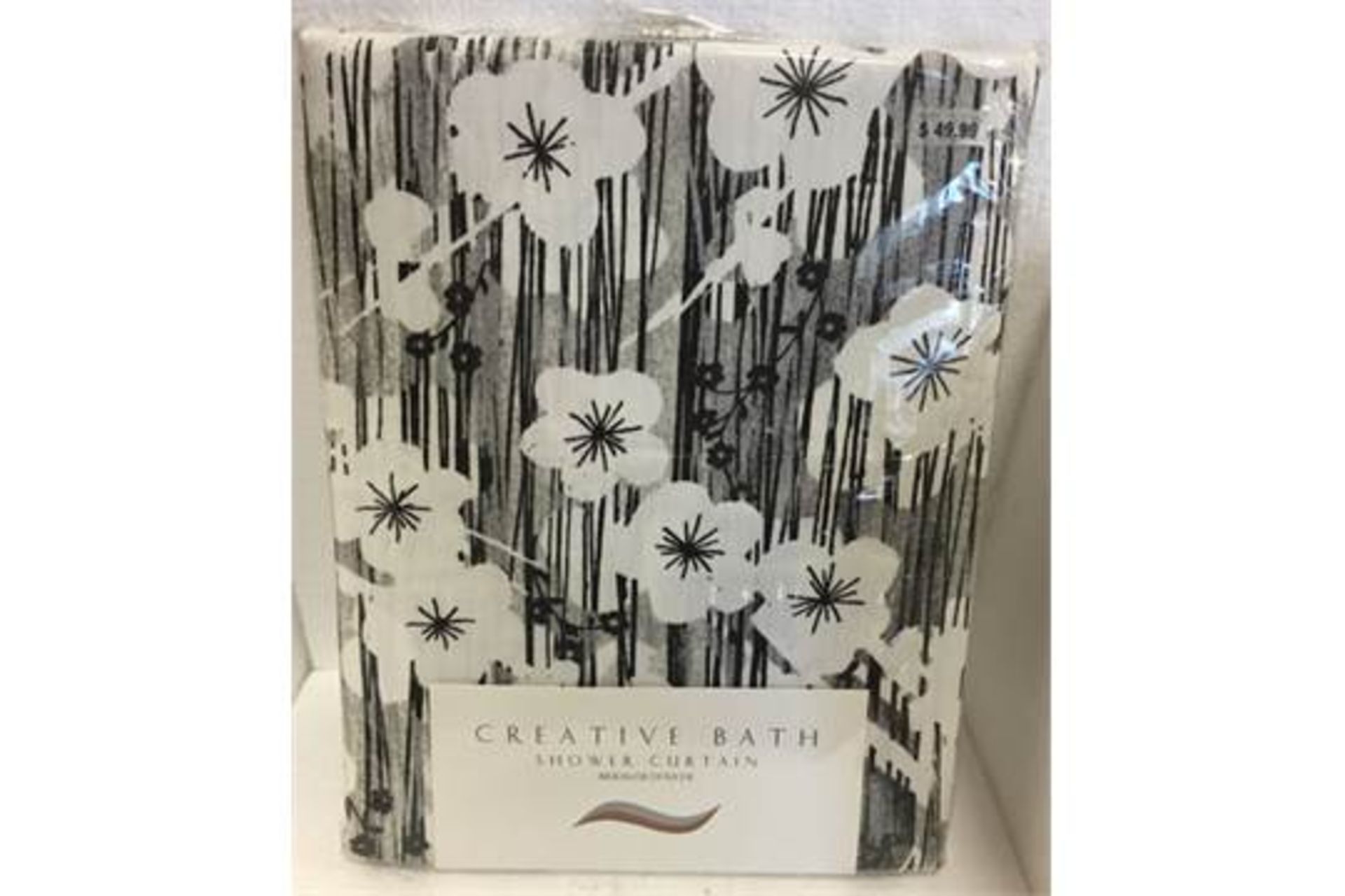 Macy's 72" x 72" Blossoms Shower Curtain (Black and White)