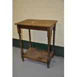 Oak occasional table with barley sugar twist supports