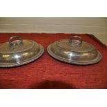 Pair of silver plated tureens with covers