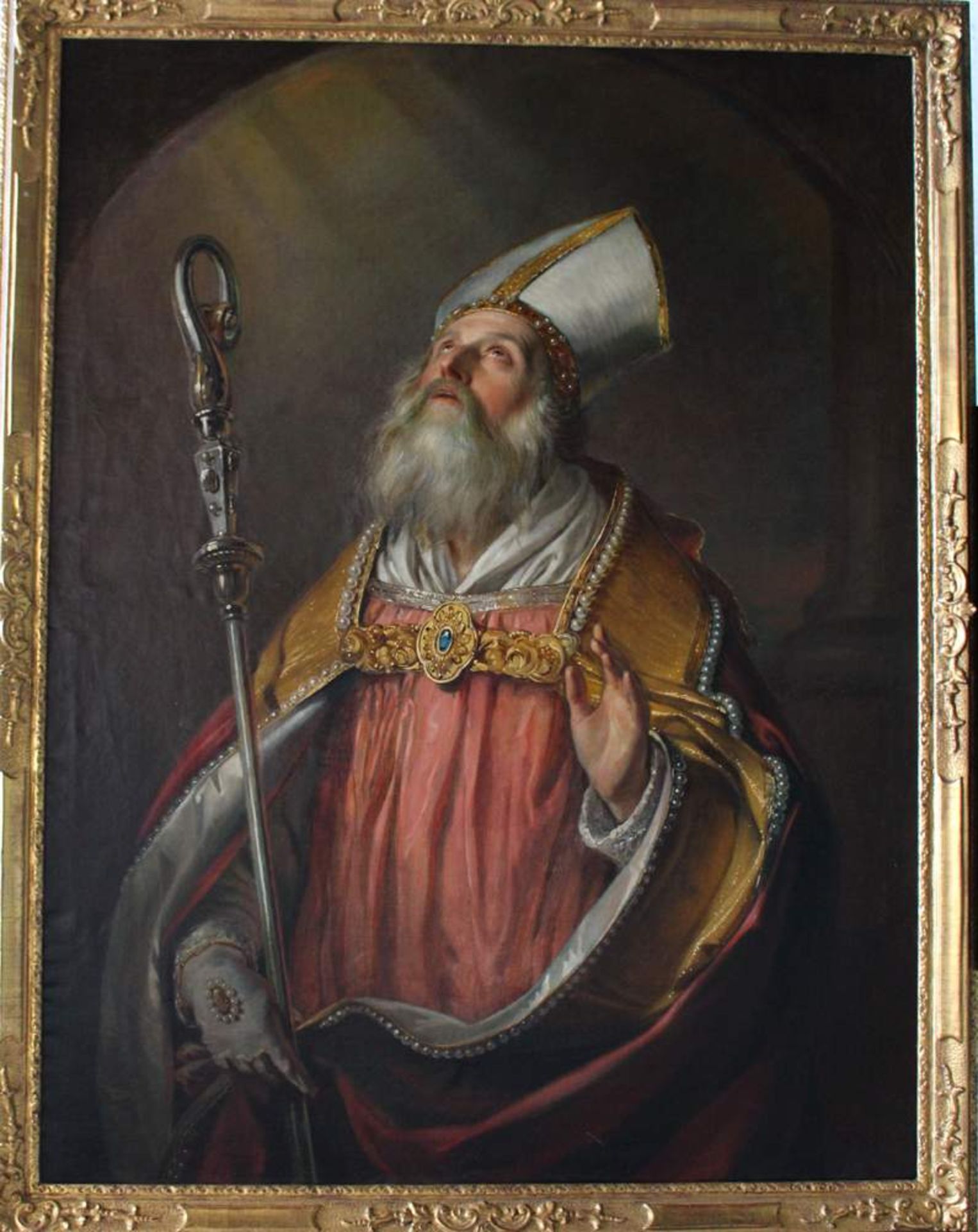 Pieter Fransz de Grebber (c.1600–1652/3)-attributed, Portrait of a bishop or saint, oil on canvas;
