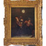 Dutch School 18th Century, Three starsingers, oil on canvas; framed. 38x29cm