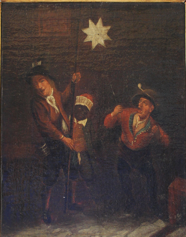 Dutch School 18th Century, Three starsingers, oil on canvas; framed. 38x29cm - Image 2 of 3