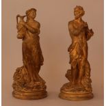 Claude Michel Clodion (1738-1814)-circle, Pair of terracotta bozzetos, hand sculpted, on round