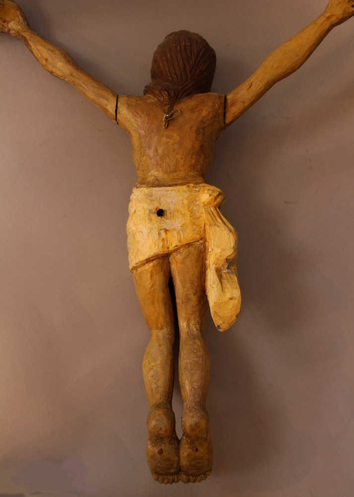 Central European Corpus Christi, wood carved in medieval style with naturalistic colours and - Image 3 of 3